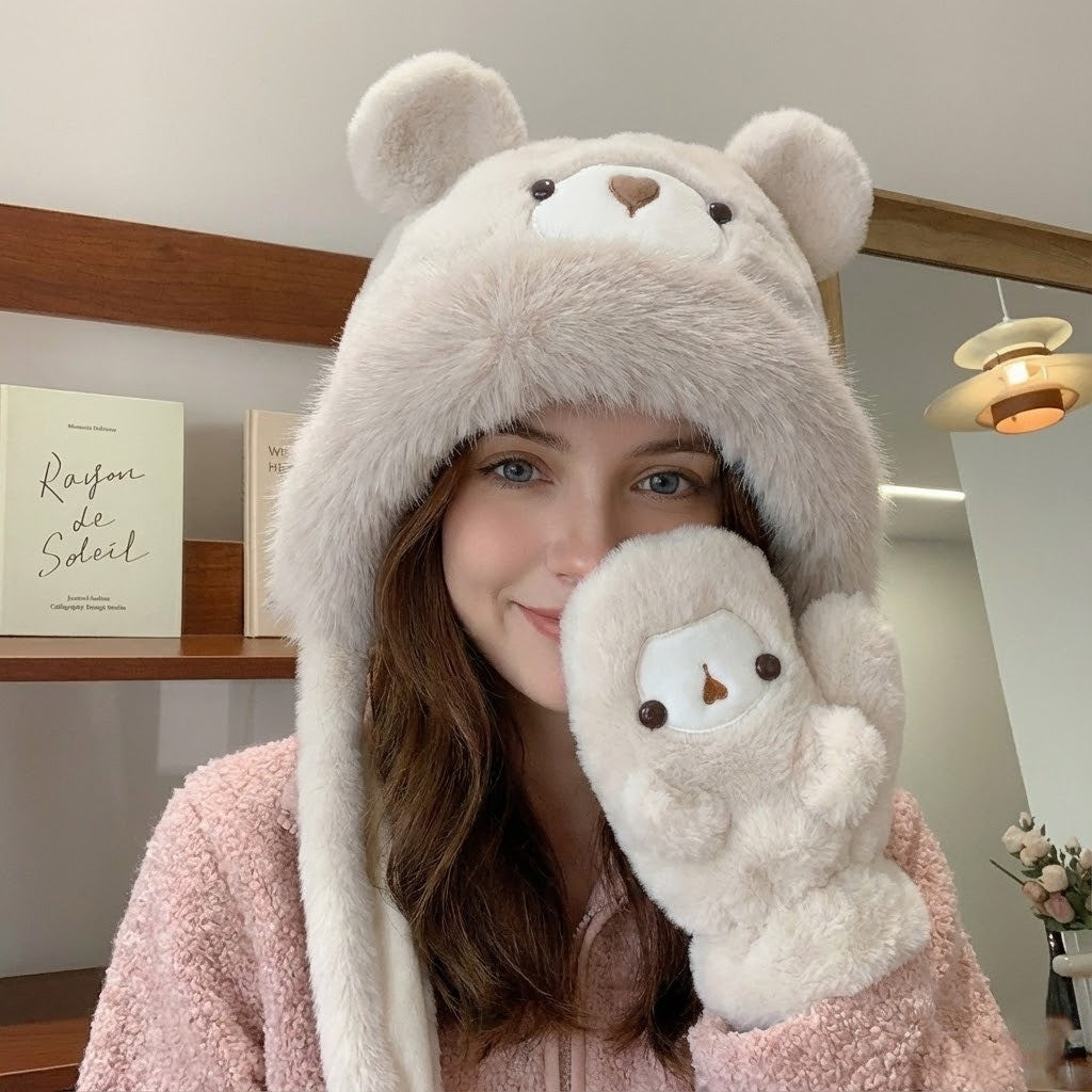 Fluffy Bear Winter Hat