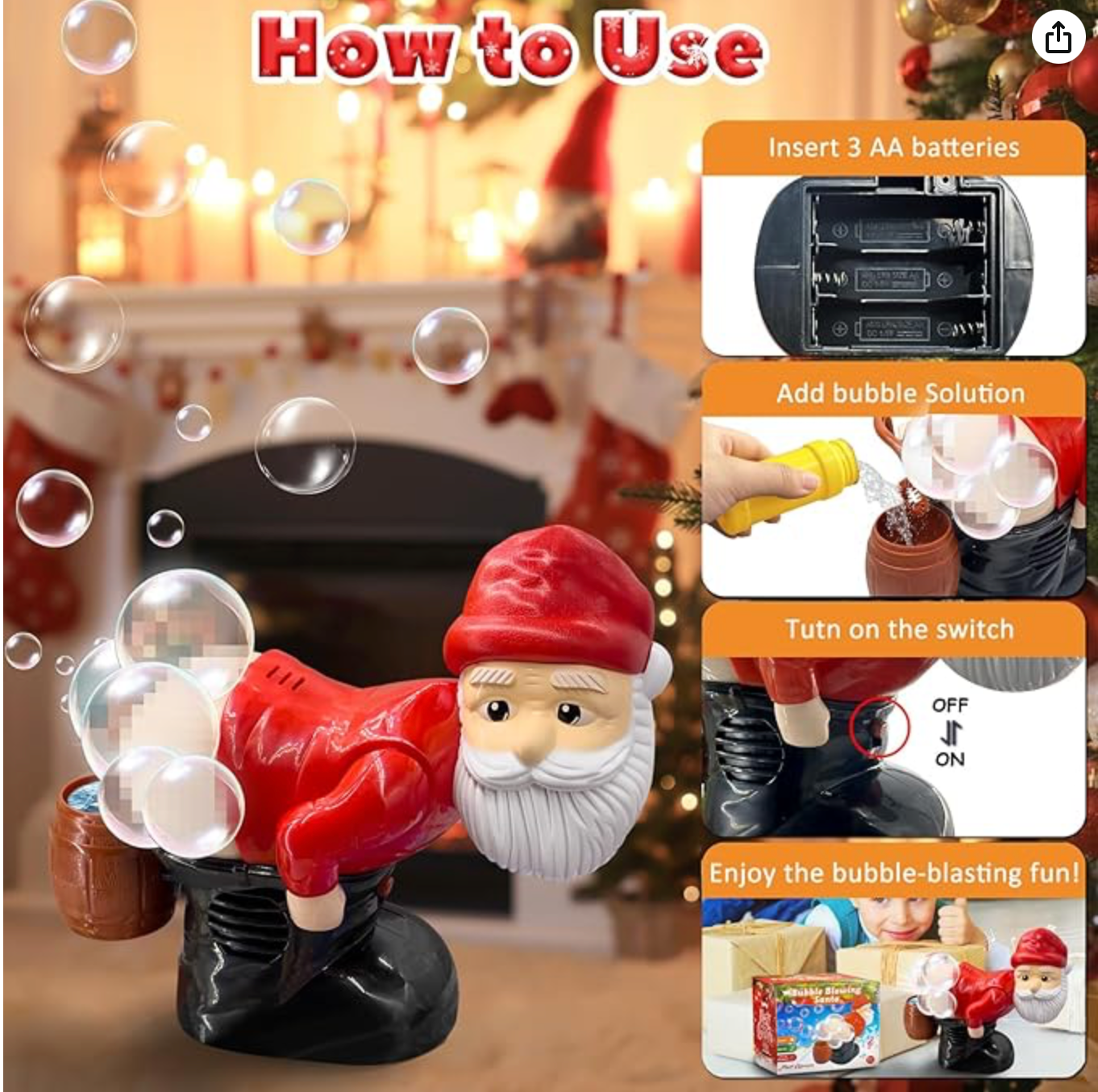 Christmas Funny Bubble Toy Santa Claus